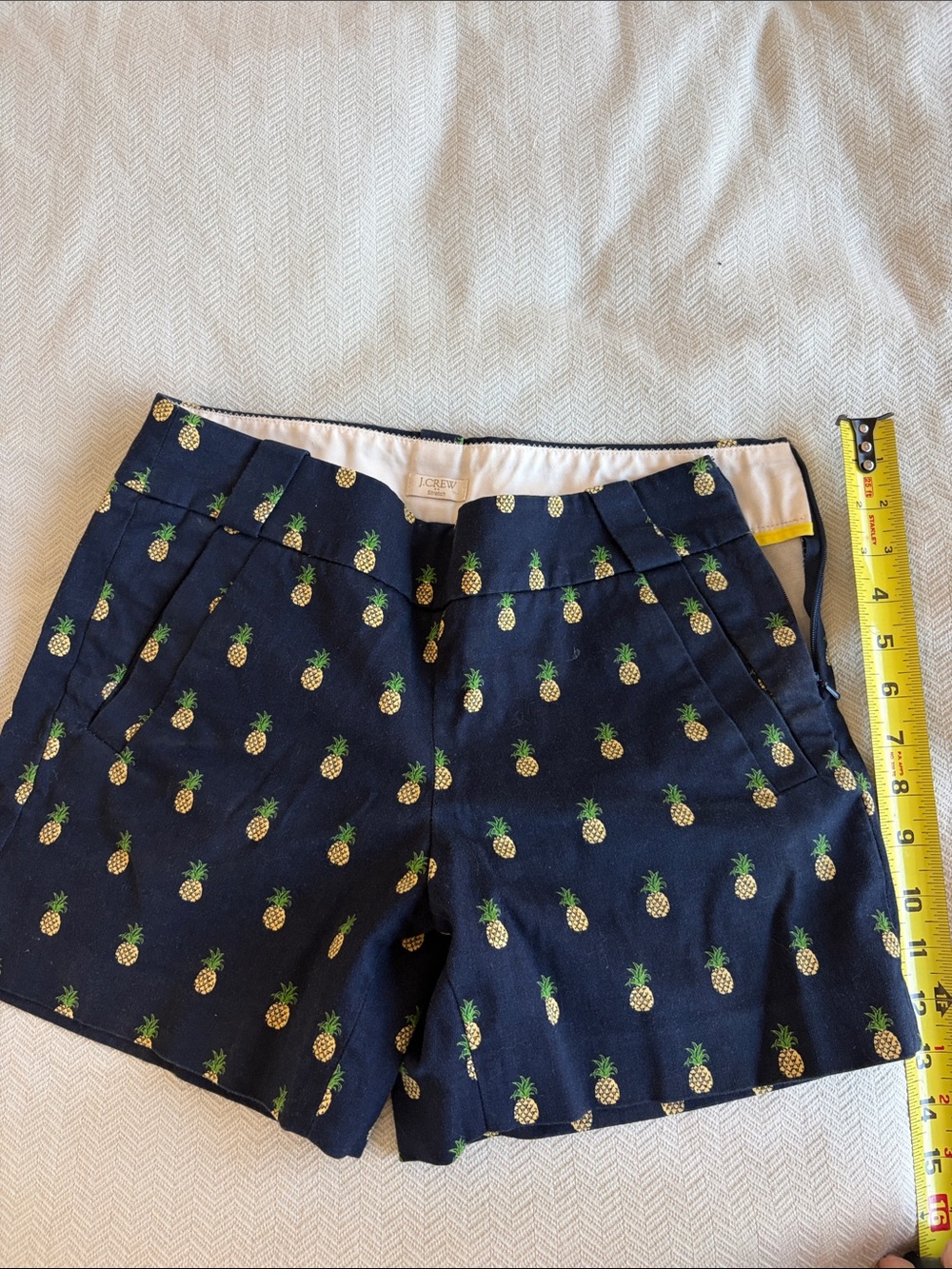 J. Crew Navy Pineapple Print Shorts size 0